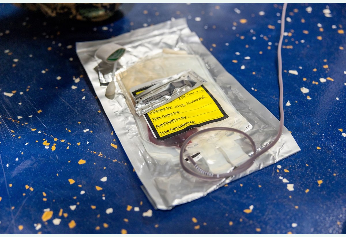 Blood bank bag and transfusion support