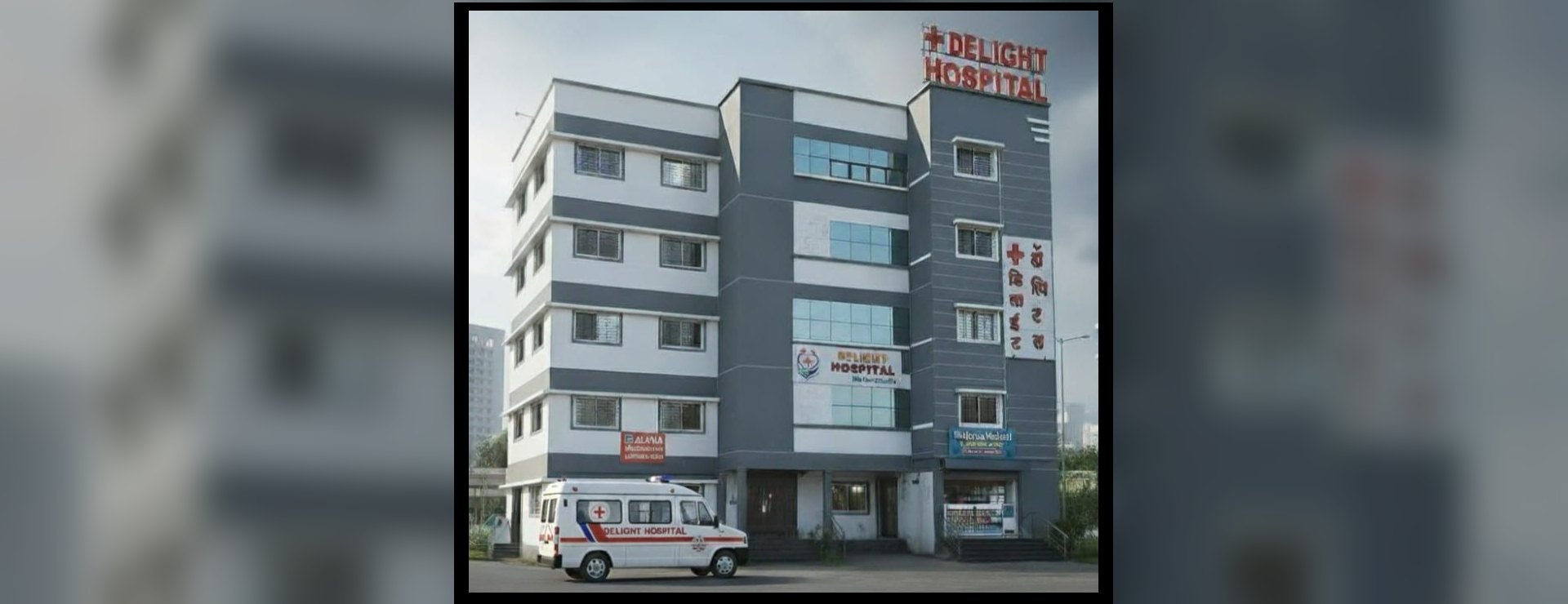 Delight Hospital hospital building banner